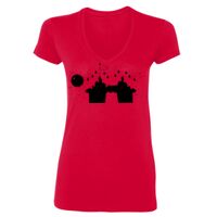 SoftStyle® Ladies' 4.5 oz. Junior Fit V-Neck T-Shirt Thumbnail