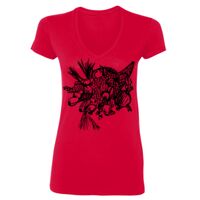 SoftStyle® Ladies' 4.5 oz. Junior Fit V-Neck T-Shirt Thumbnail