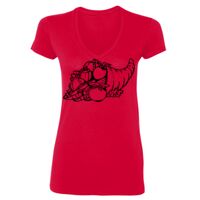 SoftStyle® Ladies' 4.5 oz. Junior Fit V-Neck T-Shirt Thumbnail
