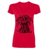 SoftStyle® Ladies' 4.5 oz. Junior Fit V-Neck T-Shirt Thumbnail