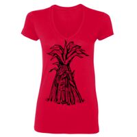 SoftStyle® Ladies' 4.5 oz. Junior Fit V-Neck T-Shirt Thumbnail