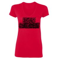 SoftStyle® Ladies' 4.5 oz. Junior Fit V-Neck T-Shirt Thumbnail