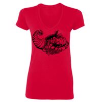 SoftStyle® Ladies' 4.5 oz. Junior Fit V-Neck T-Shirt Thumbnail