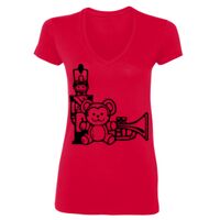 SoftStyle® Ladies' 4.5 oz. Junior Fit V-Neck T-Shirt Thumbnail