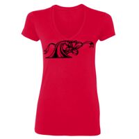 SoftStyle® Ladies' 4.5 oz. Junior Fit V-Neck T-Shirt Thumbnail