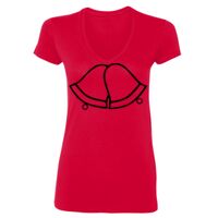 SoftStyle® Ladies' 4.5 oz. Junior Fit V-Neck T-Shirt Thumbnail