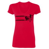 SoftStyle® Ladies' 4.5 oz. Junior Fit V-Neck T-Shirt Thumbnail