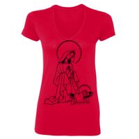SoftStyle® Ladies' 4.5 oz. Junior Fit V-Neck T-Shirt Thumbnail