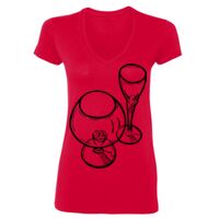 SoftStyle® Ladies' 4.5 oz. Junior Fit V-Neck T-Shirt Thumbnail