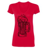 SoftStyle® Ladies' 4.5 oz. Junior Fit V-Neck T-Shirt Thumbnail