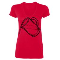 SoftStyle® Ladies' 4.5 oz. Junior Fit V-Neck T-Shirt Thumbnail