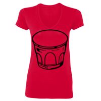 SoftStyle® Ladies' 4.5 oz. Junior Fit V-Neck T-Shirt Thumbnail