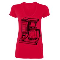 SoftStyle® Ladies' 4.5 oz. Junior Fit V-Neck T-Shirt Thumbnail