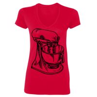 SoftStyle® Ladies' 4.5 oz. Junior Fit V-Neck T-Shirt Thumbnail