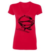 SoftStyle® Ladies' 4.5 oz. Junior Fit V-Neck T-Shirt Thumbnail