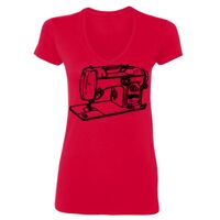 SoftStyle® Ladies' 4.5 oz. Junior Fit V-Neck T-Shirt Thumbnail