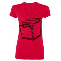 SoftStyle® Ladies' 4.5 oz. Junior Fit V-Neck T-Shirt Thumbnail