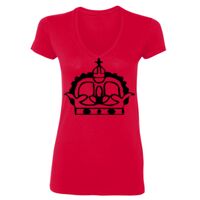 SoftStyle® Ladies' 4.5 oz. Junior Fit V-Neck T-Shirt Thumbnail