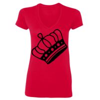 SoftStyle® Ladies' 4.5 oz. Junior Fit V-Neck T-Shirt Thumbnail