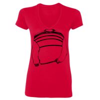 SoftStyle® Ladies' 4.5 oz. Junior Fit V-Neck T-Shirt Thumbnail