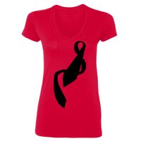 SoftStyle® Ladies' 4.5 oz. Junior Fit V-Neck T-Shirt Thumbnail