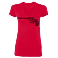 SoftStyle® Ladies' 4.5 oz. Junior Fit V-Neck T-Shirt Thumbnail