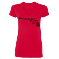 SoftStyle® Ladies' 4.5 oz. Junior Fit V-Neck T-Shirt Thumbnail