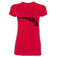 SoftStyle® Ladies' 4.5 oz. Junior Fit V-Neck T-Shirt Thumbnail