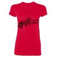 SoftStyle® Ladies' 4.5 oz. Junior Fit V-Neck T-Shirt Thumbnail