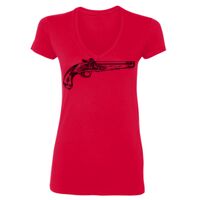 SoftStyle® Ladies' 4.5 oz. Junior Fit V-Neck T-Shirt Thumbnail
