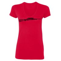 SoftStyle® Ladies' 4.5 oz. Junior Fit V-Neck T-Shirt Thumbnail