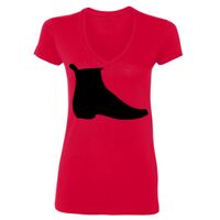 SoftStyle® Ladies' 4.5 oz. Junior Fit V-Neck T-Shirt Thumbnail