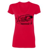SoftStyle® Ladies' 4.5 oz. Junior Fit V-Neck T-Shirt Thumbnail