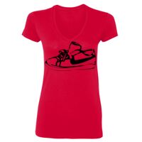 SoftStyle® Ladies' 4.5 oz. Junior Fit V-Neck T-Shirt Thumbnail