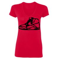 SoftStyle® Ladies' 4.5 oz. Junior Fit V-Neck T-Shirt Thumbnail