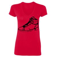SoftStyle® Ladies' 4.5 oz. Junior Fit V-Neck T-Shirt Thumbnail