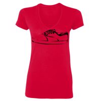 SoftStyle® Ladies' 4.5 oz. Junior Fit V-Neck T-Shirt Thumbnail