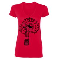 SoftStyle® Ladies' 4.5 oz. Junior Fit V-Neck T-Shirt Thumbnail