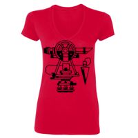 SoftStyle® Ladies' 4.5 oz. Junior Fit V-Neck T-Shirt Thumbnail