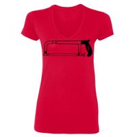 SoftStyle® Ladies' 4.5 oz. Junior Fit V-Neck T-Shirt Thumbnail