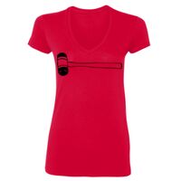SoftStyle® Ladies' 4.5 oz. Junior Fit V-Neck T-Shirt Thumbnail