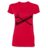 SoftStyle® Ladies' 4.5 oz. Junior Fit V-Neck T-Shirt Thumbnail