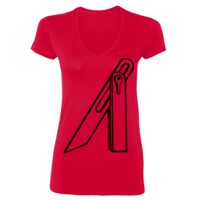 SoftStyle® Ladies' 4.5 oz. Junior Fit V-Neck T-Shirt Thumbnail