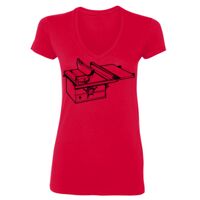 SoftStyle® Ladies' 4.5 oz. Junior Fit V-Neck T-Shirt Thumbnail