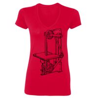 SoftStyle® Ladies' 4.5 oz. Junior Fit V-Neck T-Shirt Thumbnail