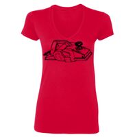 SoftStyle® Ladies' 4.5 oz. Junior Fit V-Neck T-Shirt Thumbnail