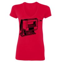 SoftStyle® Ladies' 4.5 oz. Junior Fit V-Neck T-Shirt Thumbnail