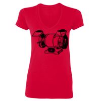 SoftStyle® Ladies' 4.5 oz. Junior Fit V-Neck T-Shirt Thumbnail