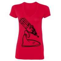 SoftStyle® Ladies' 4.5 oz. Junior Fit V-Neck T-Shirt Thumbnail