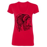 SoftStyle® Ladies' 4.5 oz. Junior Fit V-Neck T-Shirt Thumbnail